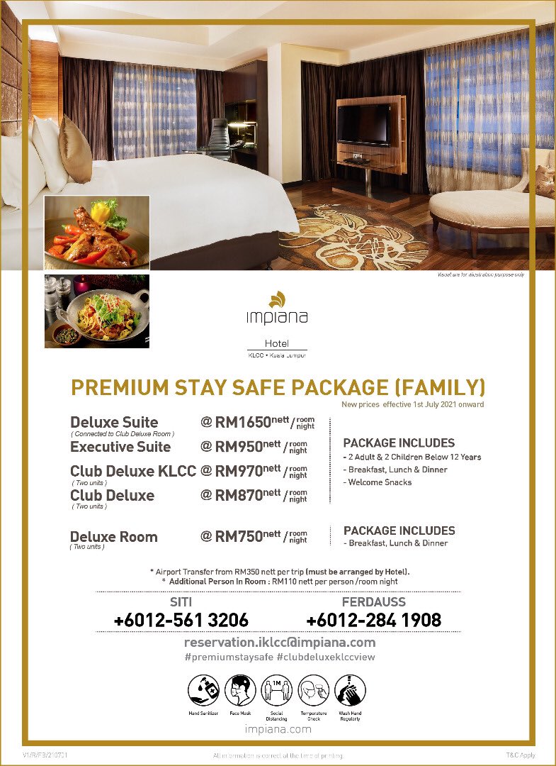 Impiana Klcc Hotel Check Out Our Latest Premium Stay Safe Package For Individuals And Families Package Includes Breakfast Lunch Amp Dinner Enhance The Experience With Our Klcc View Rooms To