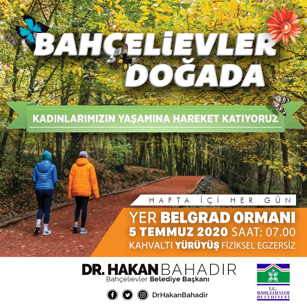 Güzel bir doğa yürüyüşü ile ormanın keyfini yaşamaya hazır mısınız ? 😎 5 Temmuz'dan itibaren hafta içi hergün Belgrad Ormanı'nda buluşuyoruz. 🌳🌲 ⏰ Saat : 07.00 📮Program kadınlara özeldir.