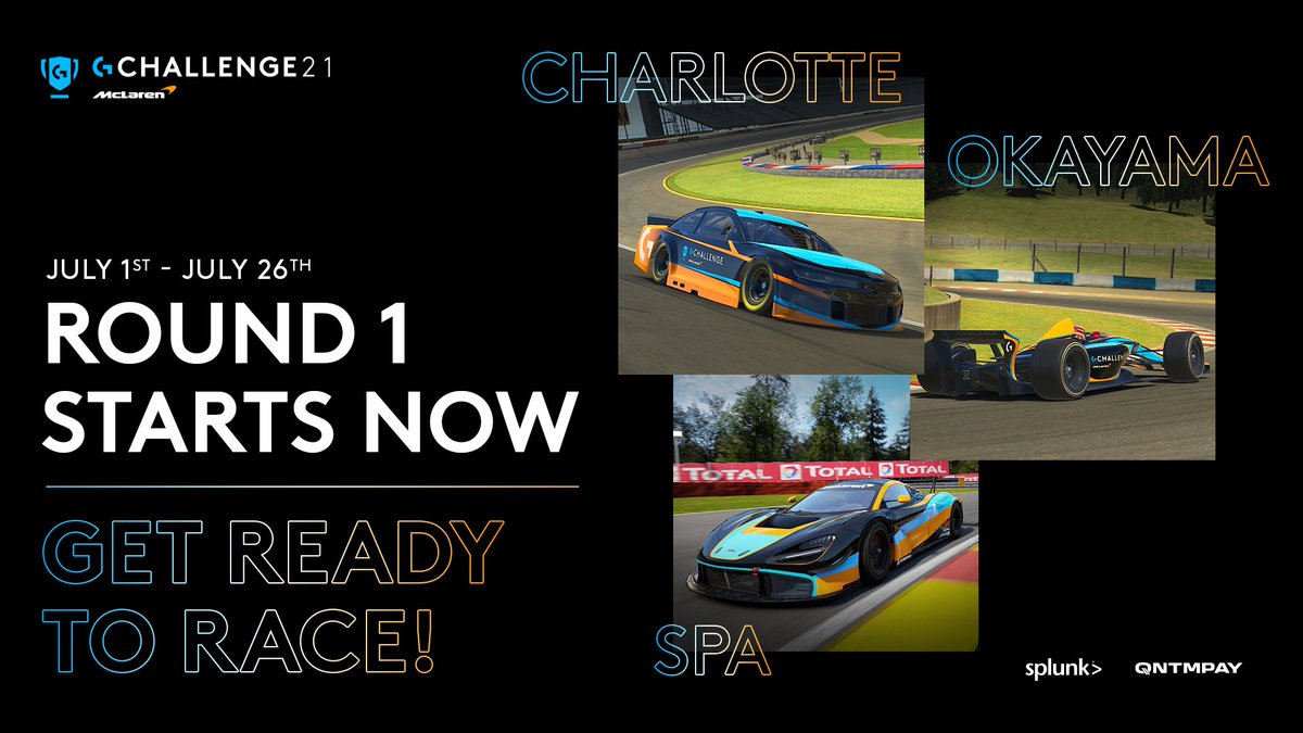 The Logitech McLaren G Challenge 2021 officially started! 🔥

Open Wheel – Okayama 🇯🇵
Sports – Spa-Francorchamps 🇧🇪
Stock – Charlotte Motor Speedway 🇺🇸

The top 30 drivers will race against each other on July 30th and 31st! 

Register here: g.logi.link/zr4xgk