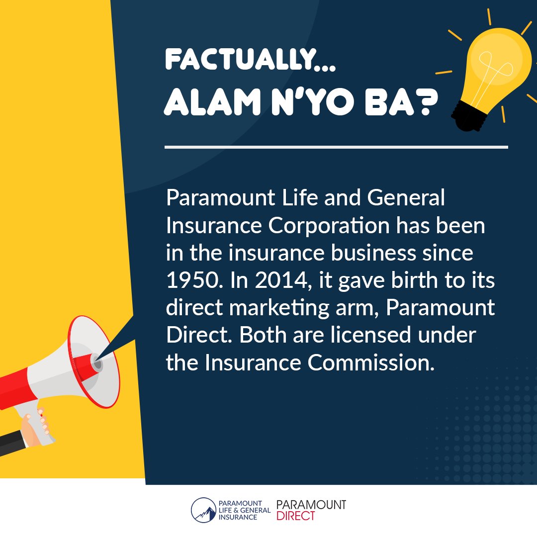 plgic1950's tweet photo. Get the right dose of Paramount information here! #itstimetoredirect #paramountinsurance #paramountdirect #insuranceph #info #facts https://t.co/1FaANz59MZ