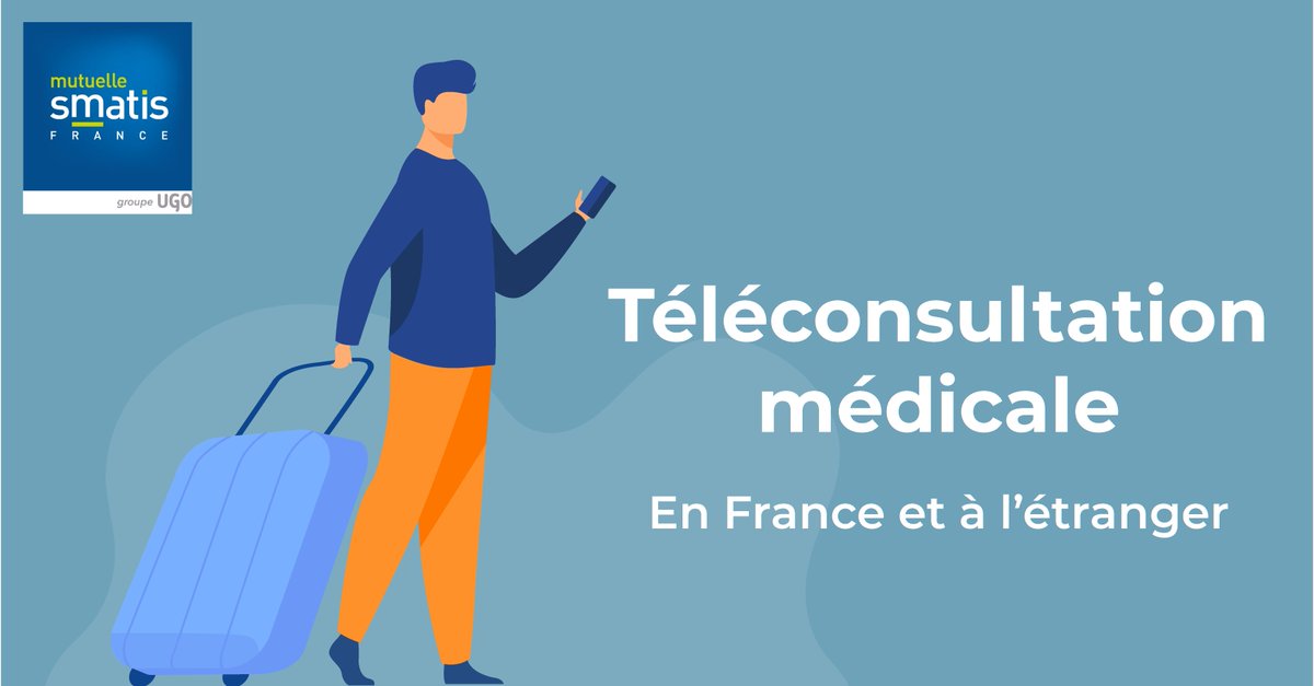 MutuelleSmatis's tweet photo. Un souci de santé lors d’un séjour à l’étranger ? 
SMATIS est à vos côtés ! 
Avec le service de téléconsultation médicale SMATIS, un médecin vous répond 24h/7j. 
✔️ Diagnostic en direct
✔️ Envoi de l'ordonnance
Continuez à profiter pleinement de votre séjour ! https://t.co/MOExuGdV5f