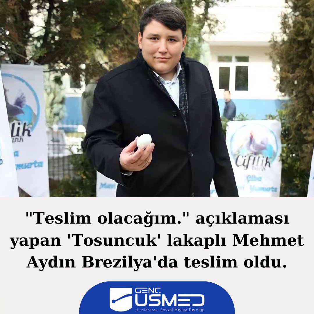 #Çiftlikbank dolandırıcısı #Tosuncuk #MehmetAydın, kırmızı bültenle aranıyordu ve bugün Brezilya'da teslim oldu.