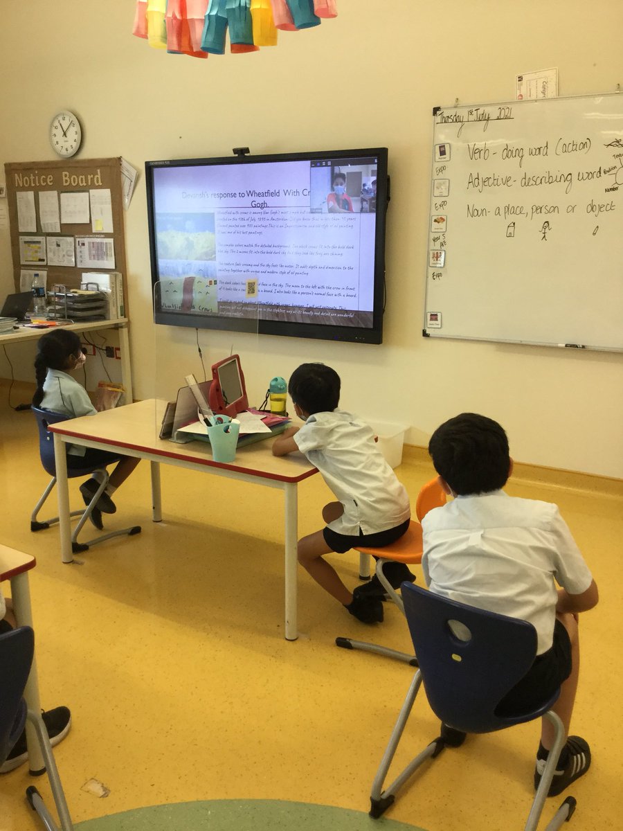 We had a great time listening to Year 5’s responses on Van Gogh’s artwork. Lots of us got to watch our siblings too 😊 #WPSEnglish