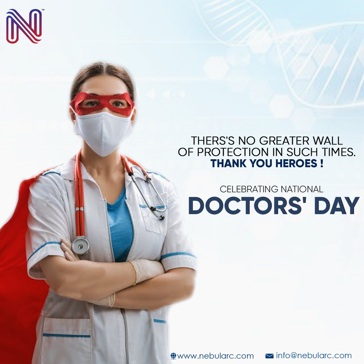 NebularcTechno1's tweet photo. One day is not enough to recognize the invaluable contribution of all the doctors serving the world. Wishing all the doctors a very Happy Doctors Day! We truly appreciate your immense hard work, dedication, and patience. 

#gratitude #grateful #Nationaldoctorsday #Nebularc https://t.co/GPPHynamiS