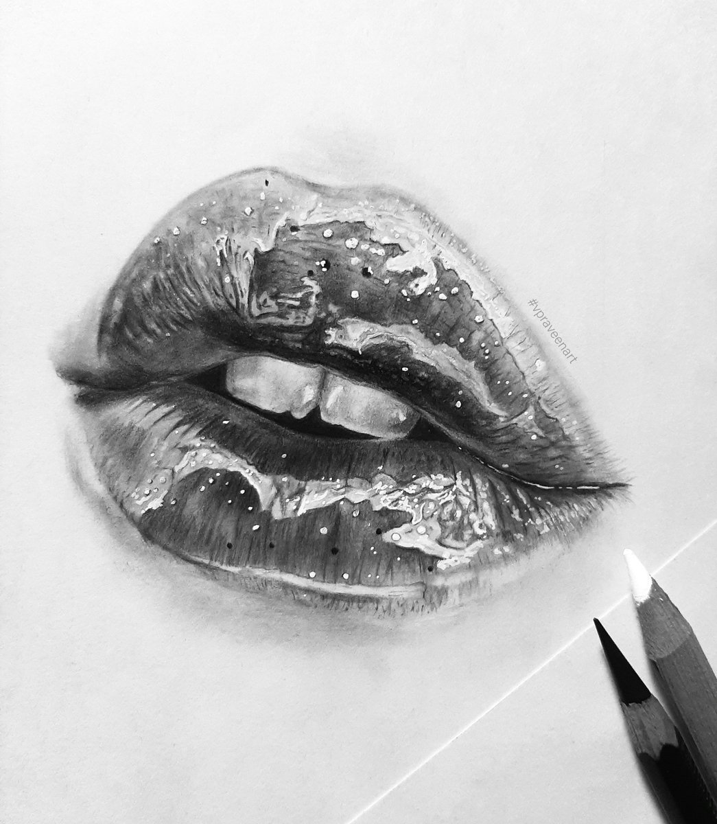 How To Draw Realistic Lips (Glossy Lips) | My Drawing Tutorials