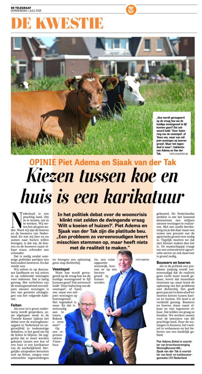 Bij Nederland horen koeien.

Bij Nederland horen huizen.

Koeien én huizen.