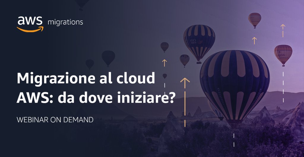 Vuoi guidare la crescita del tuo business ottimizzando la tua infrastruttura IT? Vuoi scoprire come intraprendere un percorso di migrazione di successo e in tutta sicurezza? Accedi a questo webinar on demand! go.aws/3Ac8Gtr
