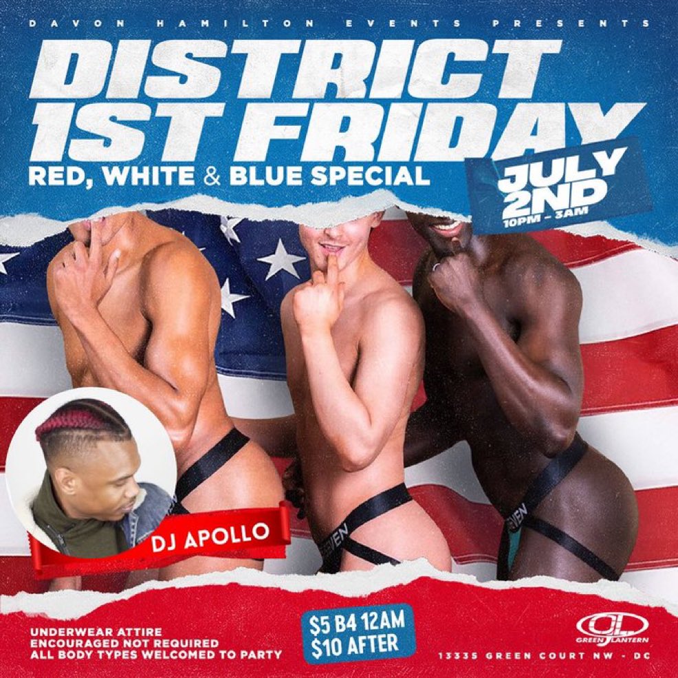 DH__Events's tweet photo. π§πππ¦ ππ₯ππππ¬! #District1stFriday (10 pm)
#UnderwearParty at the @GreenLanternDC
$5 Entry B4 12a & $10 After w/ clothes check
π² text DHEVENTS to 64600 for updates
#DMVfreaks #DCfreaks #RT #InvitePeople https://t.co/3XcKqocOcd