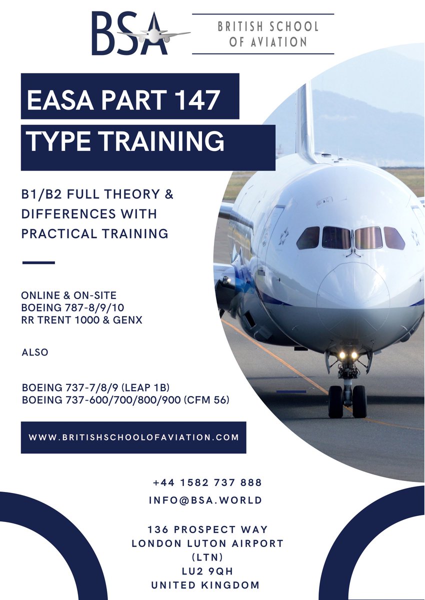 BSASchool's tweet photo. Register your interest in our #EASA #PART147 #TYPETRAINING #COURSE by visiting the link in our bio! #AIRCRAFTENGINEERING ✈️ https://t.co/5aTGcT85DU