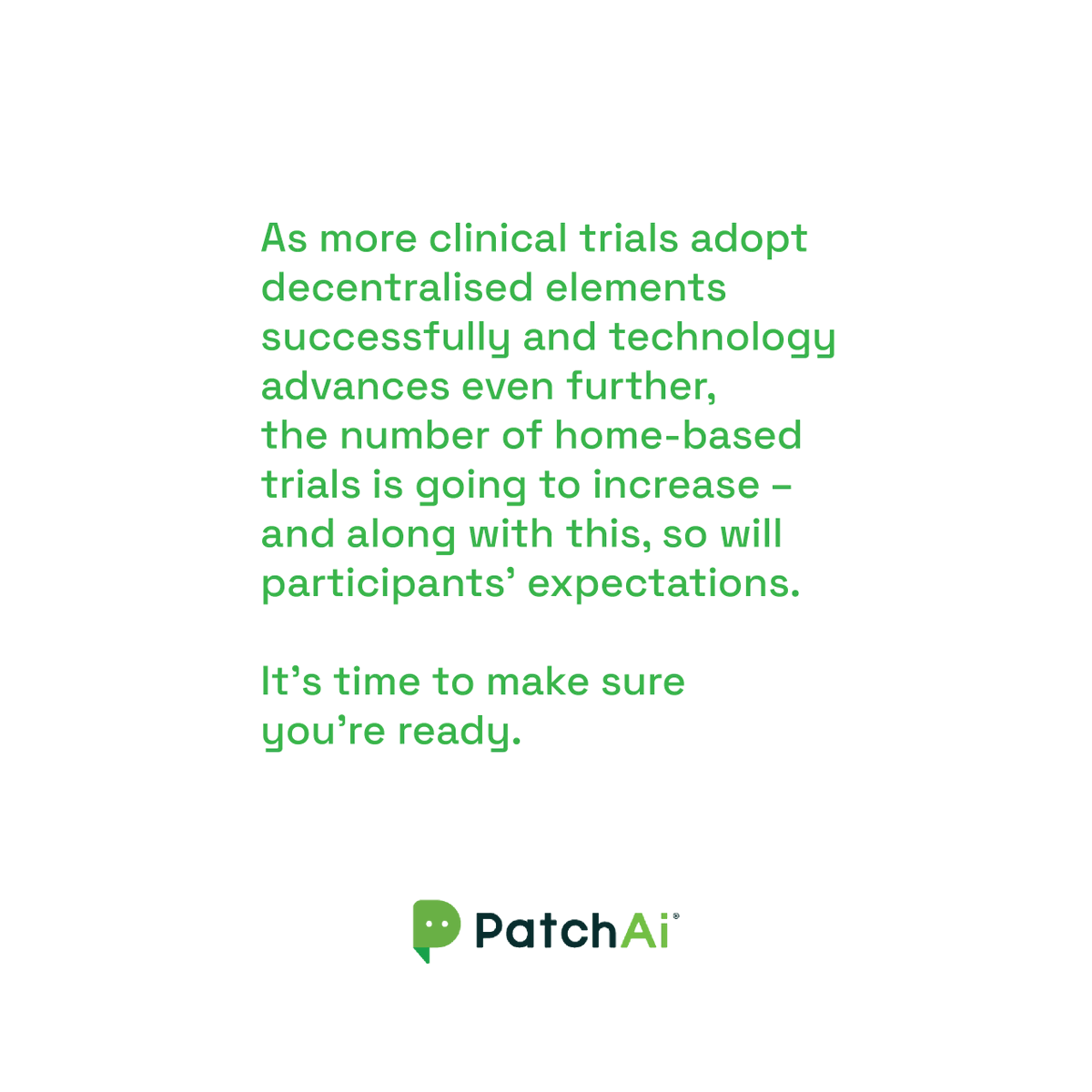iPatchapp's tweet photo. Why decentralisation is the future for clinical trials
Decentralised clinical trials offer multiple advantages to sites, clinical research organisations and sponsors, including expanded access to more diverse patients independent.
#Decentralisingclinicaltrials #DCTs #PatchAi https://t.co/G0Xl7jBWJH