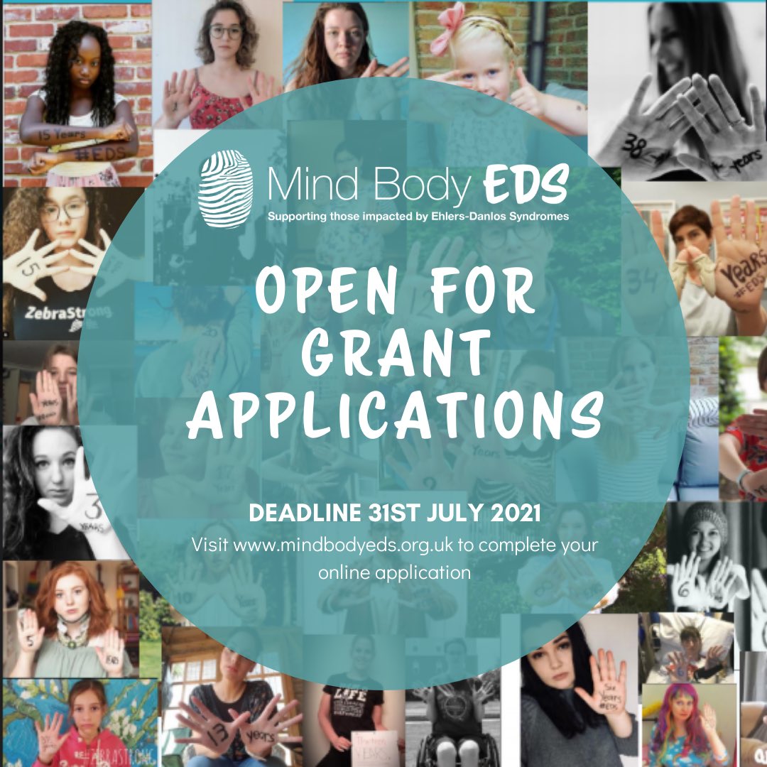 We are OPEN for Financial Support Grant Applications for U.K. #EhlersDanlosSyndrome patients! Deadline 31st July 2021 for online applications. Visit MindBodyEDS.org.uk/apply-for-a-gr…