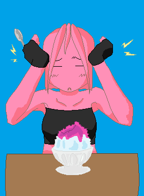 Oooh was that ice cream she spotted over on the corner of the spread. She was just gonna grab that and start eating.... "Ow ow ow ow ow!"