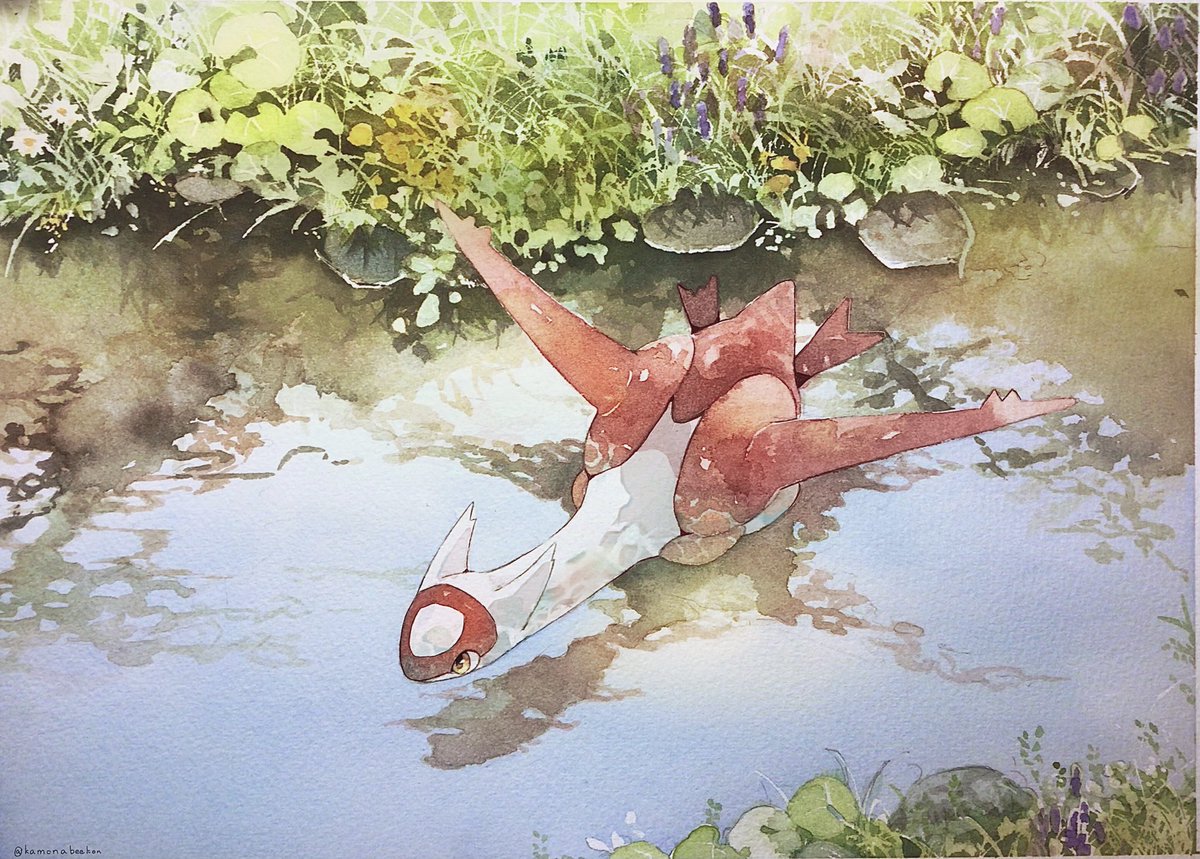 no humans pokemon (creature) solo water outdoors traditional media watercolor (medium)  illustration images
