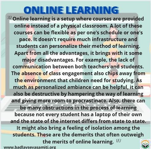 sam_hi26's tweet photo. Online learning is a setup where courses are provided online instead of a physical classroom.
#learning #onlinelearning #onlinemood #virtualmood #onlinelearningplatform #onlineplatform #onlinecourses #onlinelearningcourses #onlineprograms #badlavsevasamiti https://t.co/5iVOZMHo9m