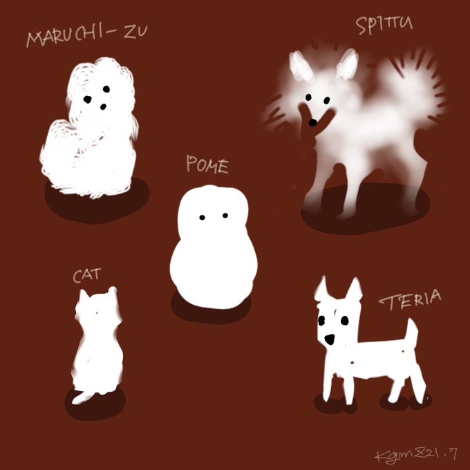 白い犬のtwitterイラスト検索結果