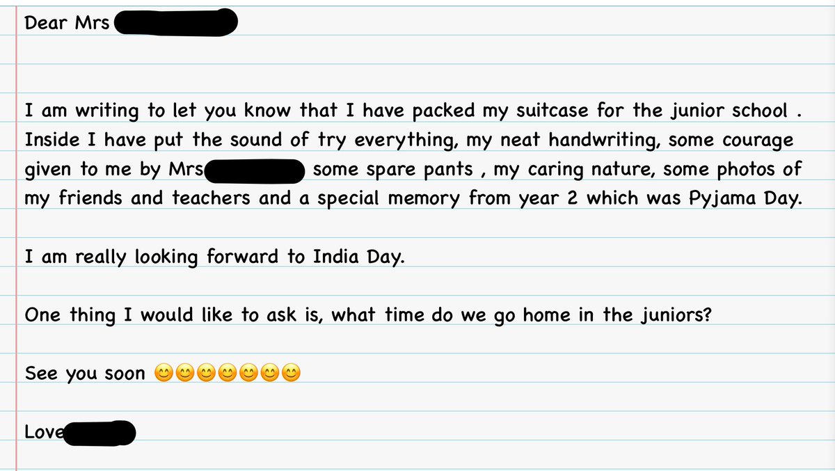 infants_TTS's tweet photo. Inspired by their transition suitcases, the Y2 children have been writing letters to their new teachers. They are certainly ready for their next adventure! ❤️ https://t.co/HDYrkvQc7w
