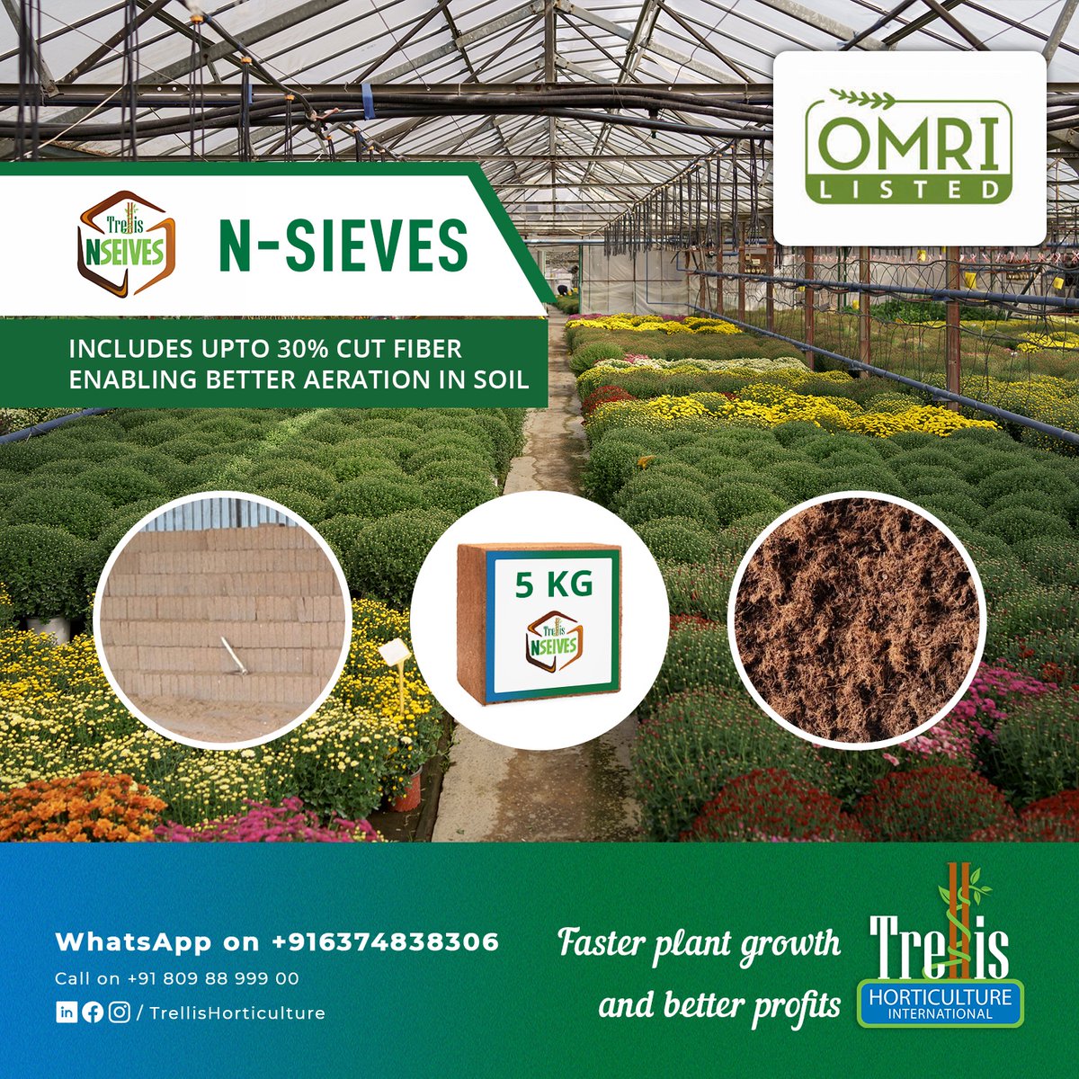 Trelliscoco's tweet image. N-Sieves is one of our application centric Cocopeat brands. It includes upto 30% of cut fiber which helps in enabling better aeration in the soil.

#agribusiness #agro #agronomy #agronomist
