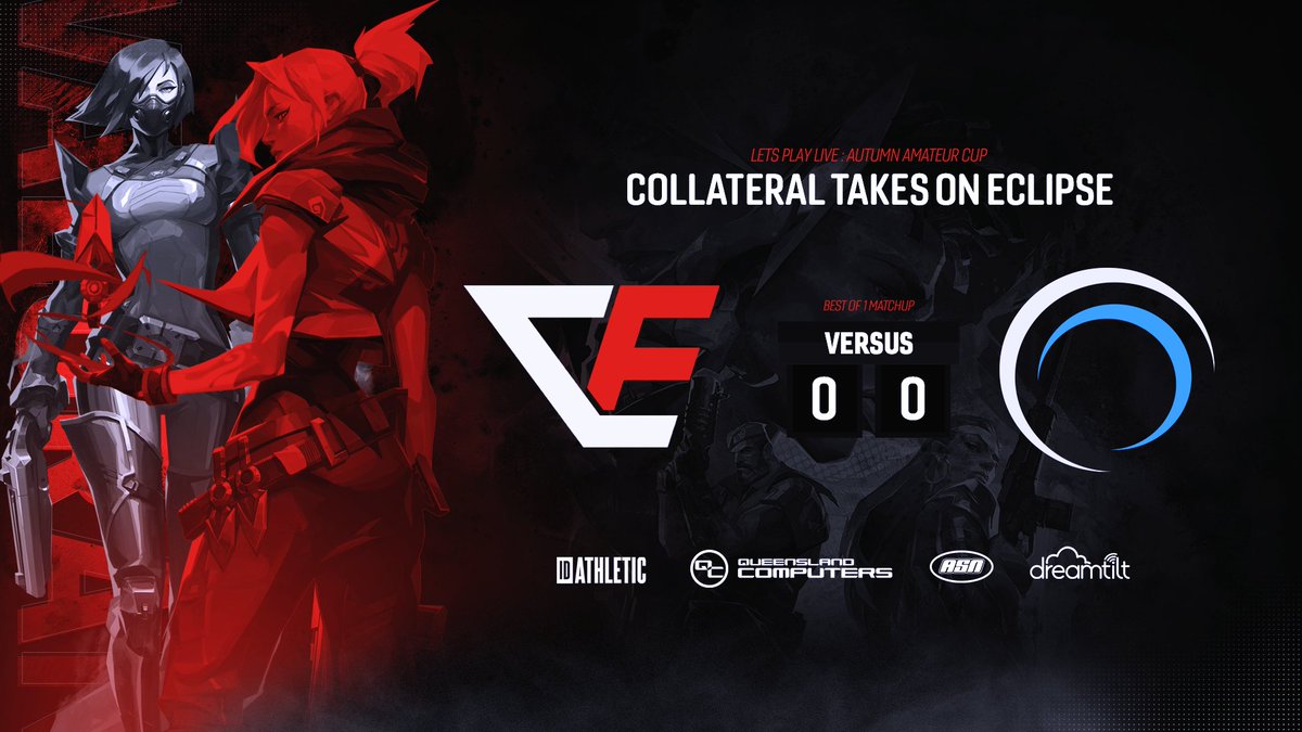 CollateralORG's tweet image. Tonight our @PlayVALORANT team takes on @EclipseEsportOC in our last game for the @LPL_Play  season until finals! 

7:30PM AEST streamed by Taytems! You can catch the stream via the link below! --&amp;gt;
twitch.tv/taytems

#CESVAL #Valorant #LPL #LPLVAL