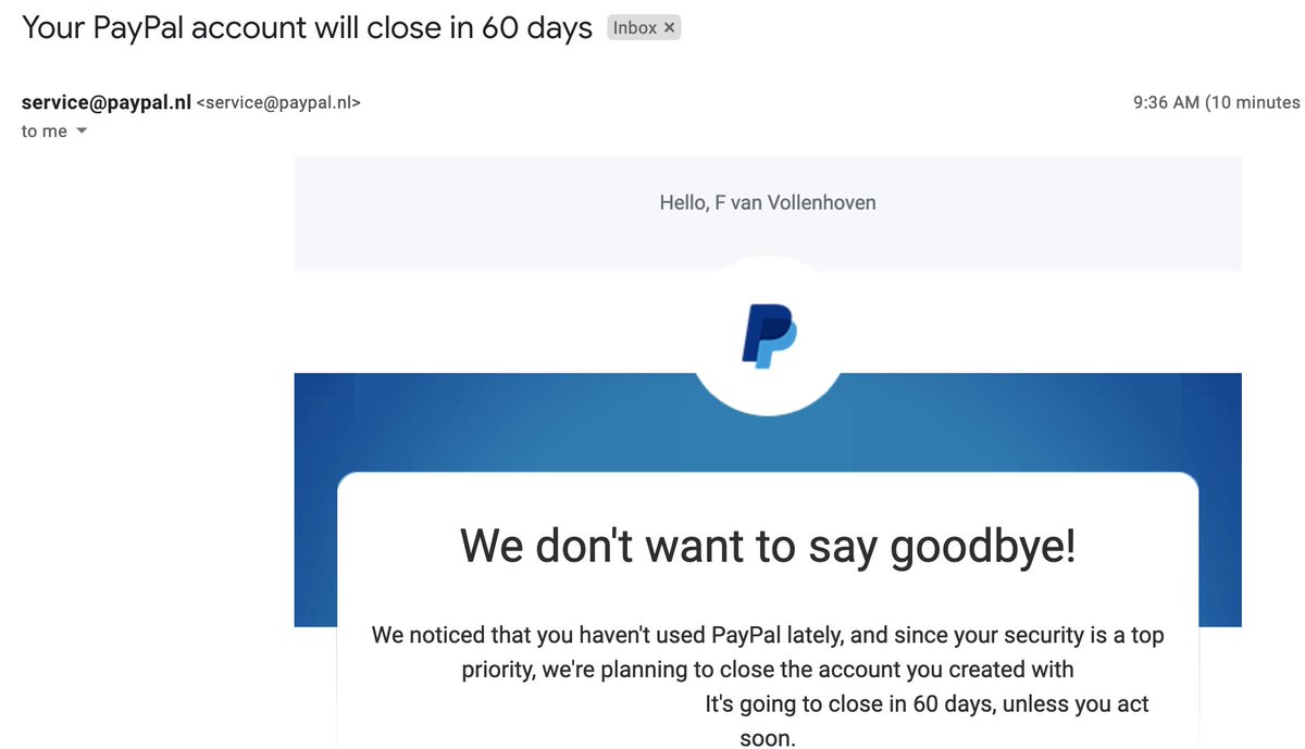 fzk's tweet photo. Best email I ever got from them! https://t.co/BAftbh5vDf