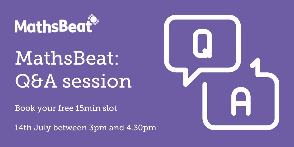 OUPPrimary's tweet photo. 💬 Do you have a question about #MathsBeat? If so, join our Q&amp;A session for a 1-on-1 conversation with lead publisher Jo Issa.

When? Wed 14th July 15:00-16:30. Each school will be able to book a 15-minute slot 
Where? Microsoft Teams
How? Email globalpd@oup.com

#edchat https://t.co/Lm4FEpWkum