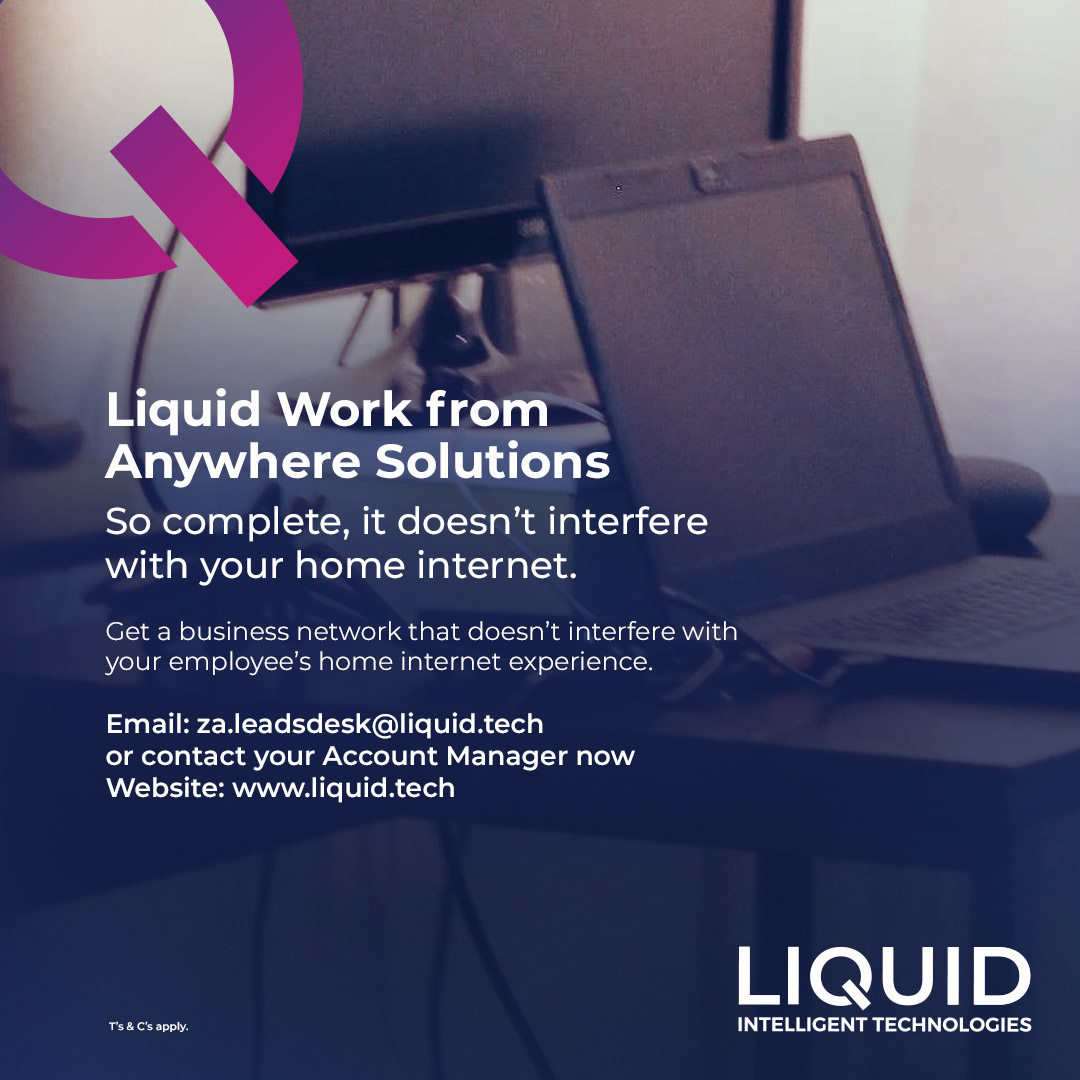 LiquidInTechSA's tweet photo. Our Work from Anywhere solution provides an Enterprise-grade connectivity experience for remote work. 
Empower your employees to increase productivity irrespective of the device or location.  
Contact us: za.leadsdesk@liquid.tech

#WeAreLiquid  #WorkFromAnywhere https://t.co/6ol4BiBrY0