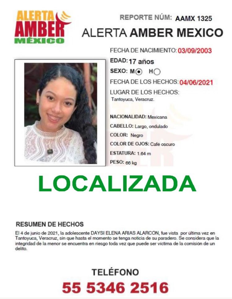 AAMBER_chis's tweet photo. #AlertaAmberMx #Chis agradece la difusión de la Alerta Amber Nacional por la Adolescente DAYSI ELENA ARIAS ALARCON de 17 años de edad, toda vez que ya ha sido localizada. La #AlertaAMBER queda Desactiva.

Gracias por ayudarnos a Compartir. https://t.co/NkJ0VXjzj2