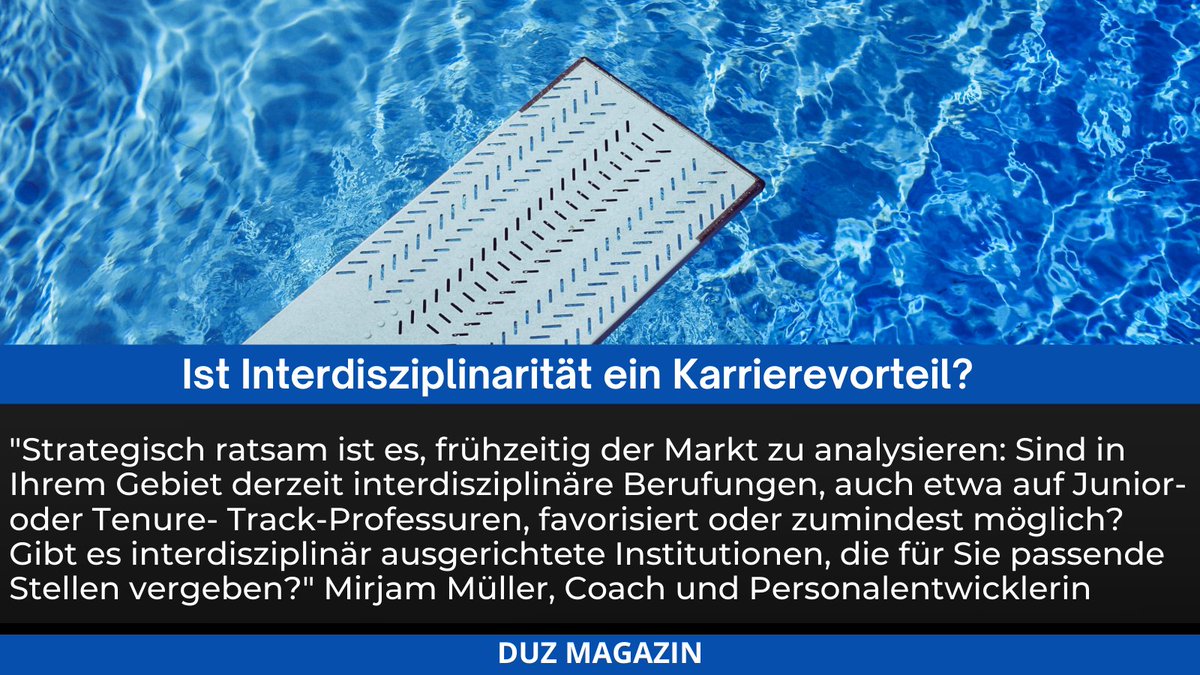 Ist Interdisziplinarität wirklich ein Vorteil für Wissenschaftler*innen? Diese Frage von einem Postdoc beantwortet Coach Mirjam Müller hier:

tinyurl.com/4sztpzsv

<a href="/duzRedaktion/">DUZ Redaktion</a> <a href="/DUZ_Jobs/">Wissenschaftskarriere</a>

#interdisziplinär #postdoc #karriere #wissenschaft