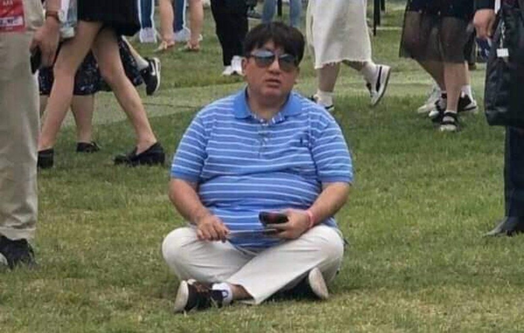 imnamjoonkim's tweet photo. Just bang pd, chilling at bts's concert, queuing and buying merch like armys, sitting there like everyone https://t.co/ITrNsYFsth