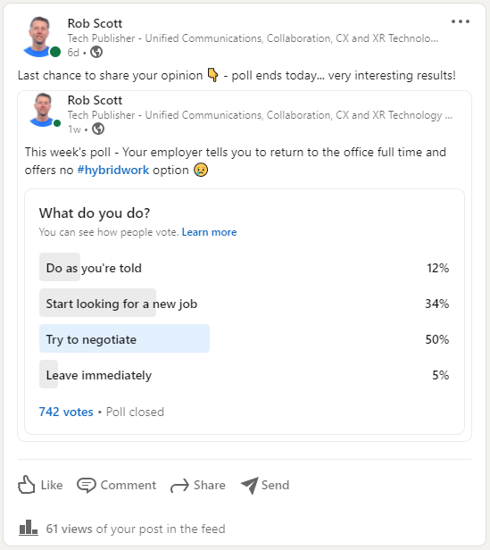 Telcom_1999's tweet photo. We support hybrid workplaces with our Unified Comms solutions:  Go Hybrid or Go Broke: The Future of Hybrid Work - UC Today https://t.co/dVQMtuPT1m

#unifiedcomms #collaboration https://t.co/U8jOObqUFh