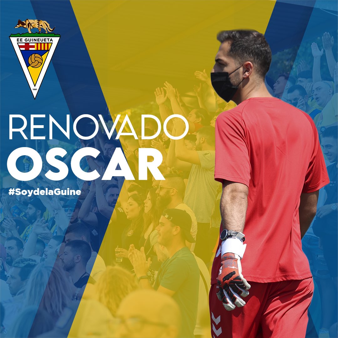 [PRIMER EQUIPO]

🖊 ¡RENOVADO!

El entrenador de porteros, Oscar, seguirá con nosotros una temporada más. 

Muy felices de contar con uno de los mejores entrenadores de porteros del futbolcat.

#SoydelaGuine🇸🇪