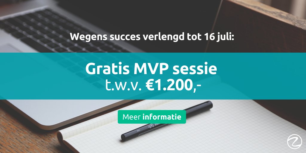 Wegens succes verlengd! 

Kom een MVP sessie doen bij zilverline! Na de eerste workshops heb je een uitgewerkte story map, een volledig release plan met een afgebakende MVP en een ingeschatte product backlog.

buff.ly/3y1goVy