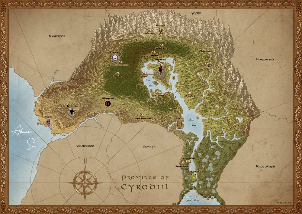 Elder Scrolls Cyrodiil Map Carotillustrations On Twitter: "After A Long Time, My #Cyrodiil Map Is  Finally Finished! 😱 I'm So Happy How This Turned Out! Onwards To The Next  One In The Series; Which Province Of