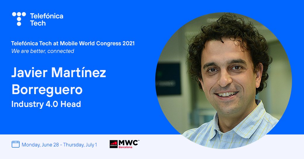 TefTechAIoT's tweet image. 💪Cuarta y última jornada en #MWC21

👀¡Destacamos!👇

📣 The benefits of 5G in manufacturing: a focus on factory efficiency. 
⌚️16:30h- 📍bit.ly/3ydbLHO
🗣 Javier Martínez Borreguero- Industry 4.0 Global Head en Telefónica Tech

mwc.telefonica.com #TelefónicaMWC21