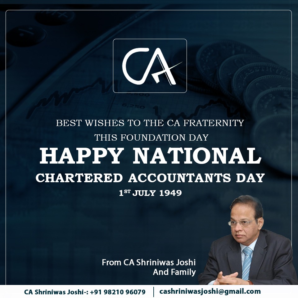 CAShriniwasJ's tweet photo. 72 years ago on this day, the Institute of Chartered Accountants of India (ICAI) was set up by an Act of Parliament. ICAI is a statutory body with a robust tradition and an enviable ethic work. I am honoured to be able to serve on the Central Council of such a great institution. https://t.co/ewa4EJYEa1