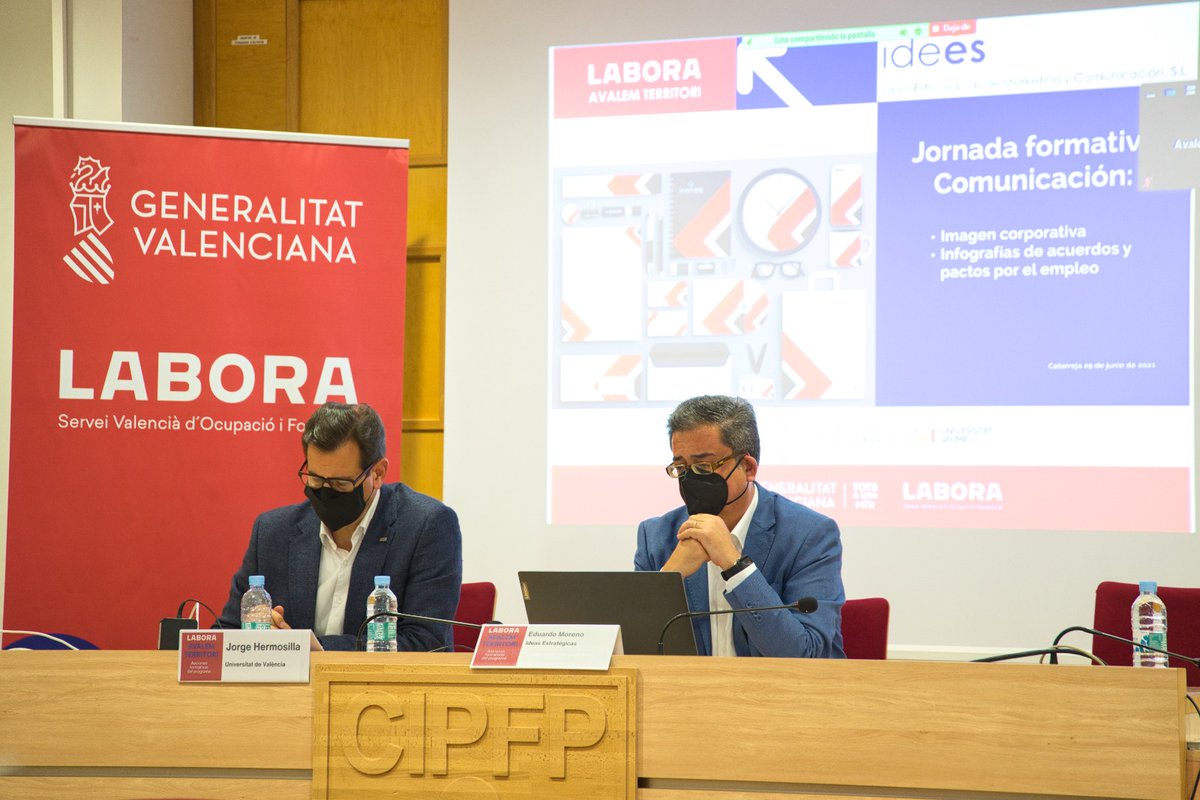 GVAlabora's tweet photo. 🤵🏻♀️Les jornades formatives per a tècnics del programa #Avalem Territori de #Labora, són un èxit
👉En aquesta sessió van parlar de la comunicació en les xarxes socials, clau per a arribar a la ciutadania i donar a conéixer els programes i avantatges
✅Treballem per tu
#SomLabora https://t.co/7dcvqyshU1