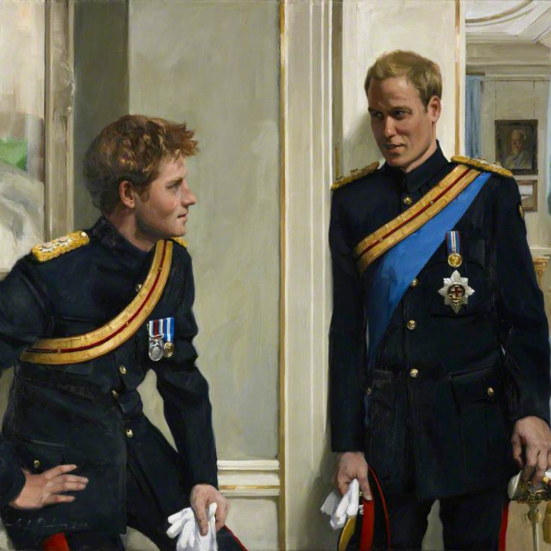 artukdotorg's tweet photo. As Princes Harry and William come together for the unveiling of a statue for Diana, we revisit our interview with Nicky Philipps about painting the royal brothers

'Prince William, Duke of Cambridge; Prince Henry of Wales' by Nicola Jane ('Nicky') Philipps (b.1964) © @NPGLondon