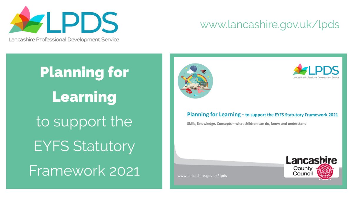 Lancashire Professional Development Service (LPDS) (@lancslpds) on Twitter photo 'Planning for Learning - to support the EYFS Statutory Framework 2021' will support practitioners in EYFS with planning a curriculum to meet the learning needs of the children in their school or setting:
lpds.lancashire.gov.uk/publications.a…
#Teachers #Schools #EarlyYears <a href="/lancsearlyyears/">Lancashire Early Years (LPDS)</a> 'Planning for Learning - to support the EYFS Statutory Framework 2021' will support practitioners in EYFS with planning a curriculum to meet the learning needs of the children in their school or setting:
lpds.lancashire.gov.uk/publications.a…
#Teachers #Schools #EarlyYears <a href="/lancsearlyyears/">Lancashire Early Years (LPDS)</a>