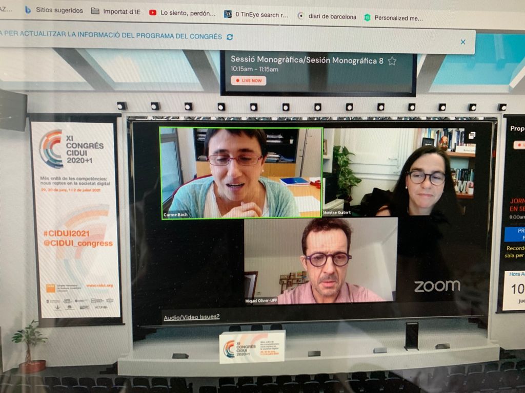 RMMAAL's tweet image. @CIDUI_congress  , sessió monogràfica molt interessant amb la participació de Carme Bach amb  COCOTA sobre càpsules didàctiques autocorrectives en línia i Miquel Oliver amb Nanomoocs, un nou format audiovisual per a la formació online #CIDUI2021 @TraduccioUPF @DTIC_UPF