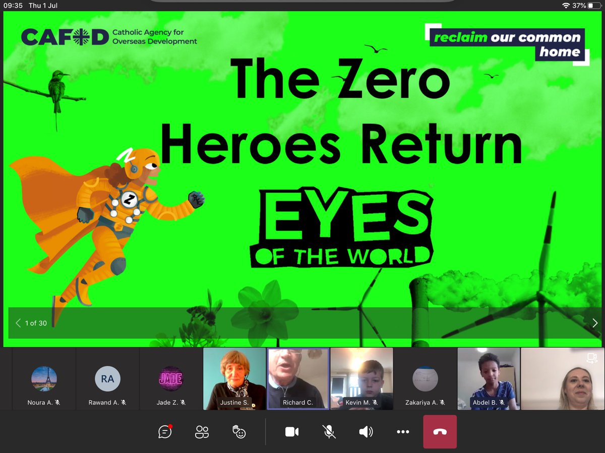 HolyFamilyL8_3L's tweet photo. We had the most virtual virtual workshop ever with @CAFODSchools today! Year 3 and 4’s home learning won’t stop us from being #ZeroHeros with the #EyesoftheWorld on our government. #OurCommonHome #LaudatoSi Thank you to Justine and Richard! https://t.co/XpYmsjTPmy