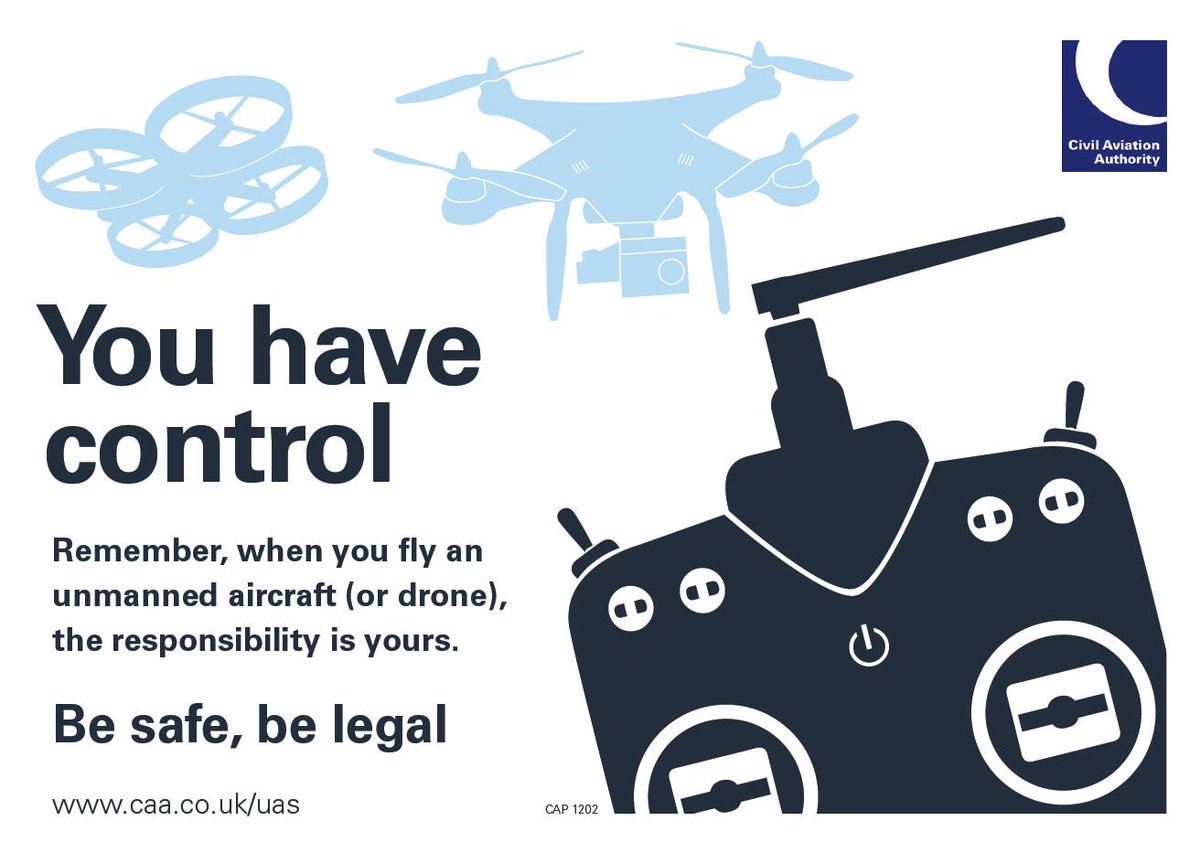 Drones must be flown safely & legally, within the limits of the relevant flight category. This includes Operator Registration, Pilot Competency & separation from people & built-up areas as required. It's the pilot's responsibility to fly legally. More info bit.ly/361gTD0