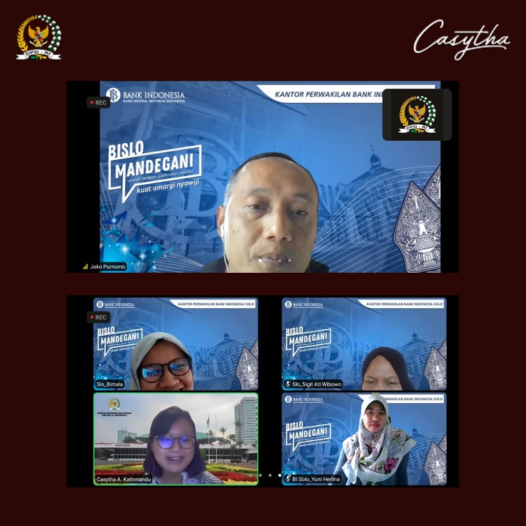 Rapat Koordinasi dengan BI Solo terkait pengembangan UMKM Kopi di Wonogiri. Pandemi di Jateng masih tinggi sementara kegiatan secara virtual, semoga kedepan bisa ketemu fisik.