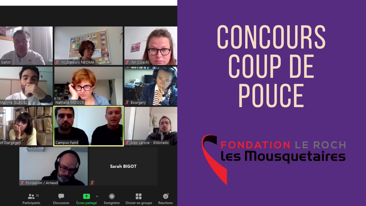 ⚡C'est parti pour la grande finale du #concours #coupdepouce de la @FondationRoch avec 8 #startups powered by <a href="/NEOMAbs/">NEOMA Business School</a> #Incubateurs 🤩 A la clé: 3 prix de 4 000, 6 000 et 10 000€! Bonne chance à toutes et tous! 💪#catchthewave #Entrepreneurship