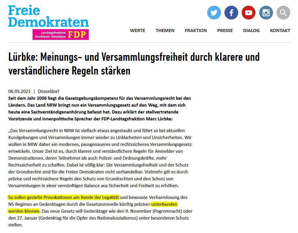 useronline1's tweet photo. @VersGNRWstoppen Dabei sitzen die Verfassungsfeinde in der @fdp_nrw  selbst. Mit dem neuen #VersG will die #FDP ausdrücklich und ganz gezielt auch (noch) legales Verhalten unterbinden. Das ist evident verfassungs- und rechtsstaatswidrig.

#VersGNRWstoppen

https://t.co/XBLQkiKhEC https://t.co/LLHvbjDC3y