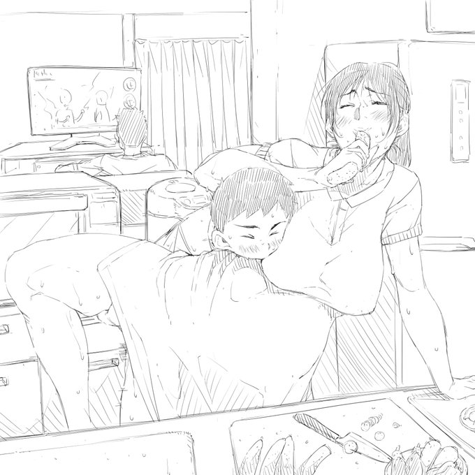 [R-18] pixivリクエスト/ボテ腹ママショタ2(ママ療法より) #母子相姦 #妊婦 #ボテ腹 #母乳 #失禁 #剛毛 #ママショタ https://t.co/0MXMtppcDS 