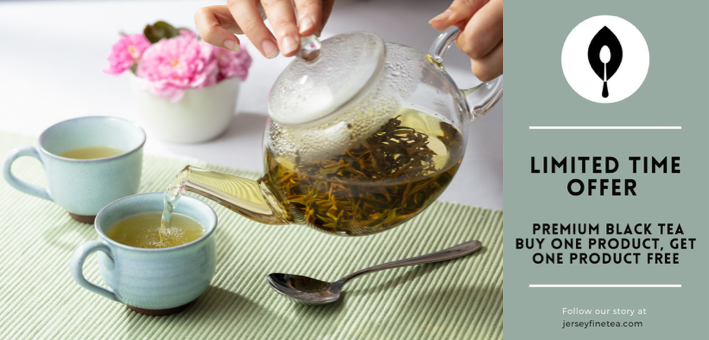 Limited time offer on our Premium Black Tea

Buy one product, get one product free!

Shop the offer here: jerseyfinetea.com 

*Promotion will be applied automatically at checkout*

#jerseyfinetea #tea #loosetea #artisantea  #bestofjersey #FarmJersey #jerseybusiness @jepnews