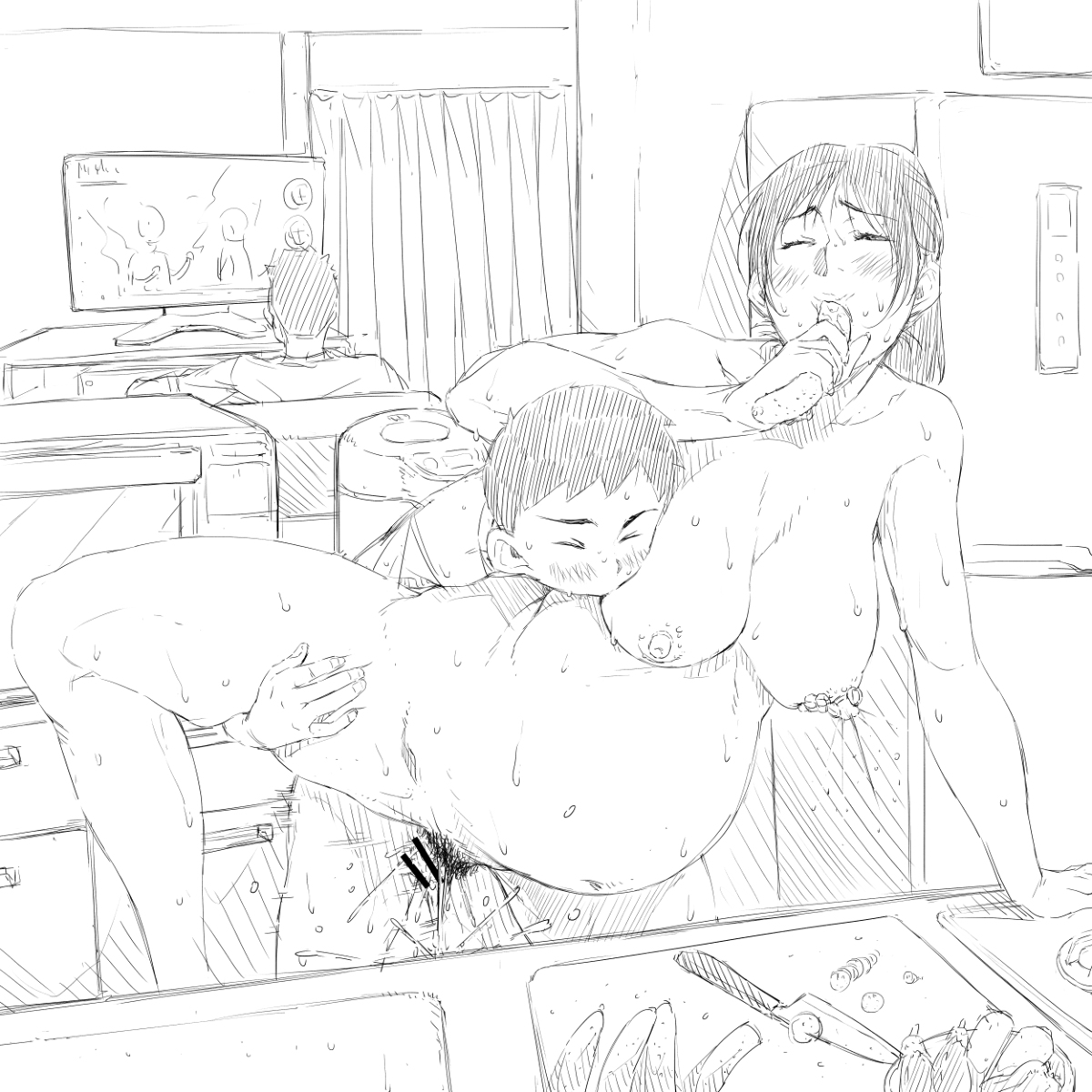 [R-18] pixivリクエスト/ボテ腹ママショタ2(ママ療法より) #母子相姦 #妊婦 #ボテ腹 #母乳 #失禁 #剛毛 #ママショタ https://t.co/0MXMtppcDS 