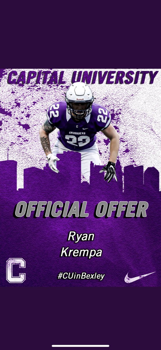 RyanKrempa's tweet photo. After a phone call with @CoachMWright, I am grateful to have received an offer from @CapitalU_FB. @rawtalentsport1 @Strongsville_FB @OhioD1R1HSFB https://t.co/OEThTl2Rie
