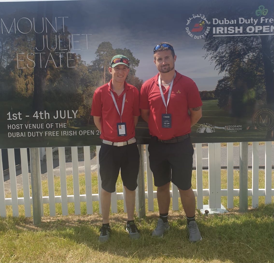 Best wishes to our comrades ⁦<a href="/GolfMountJuliet/">Mount Juliet Estate Golf Club</a>⁩ for this years ⁦@DDFIrishOpen⁩ and our colleagues ⁦<a href="/SeanPower747/">Sean Power</a>⁩ &amp; ⁦<a href="/DonShaun95/">Shaun Donnelly</a>⁩ who are volunteering at this years event. #greenkeeping
