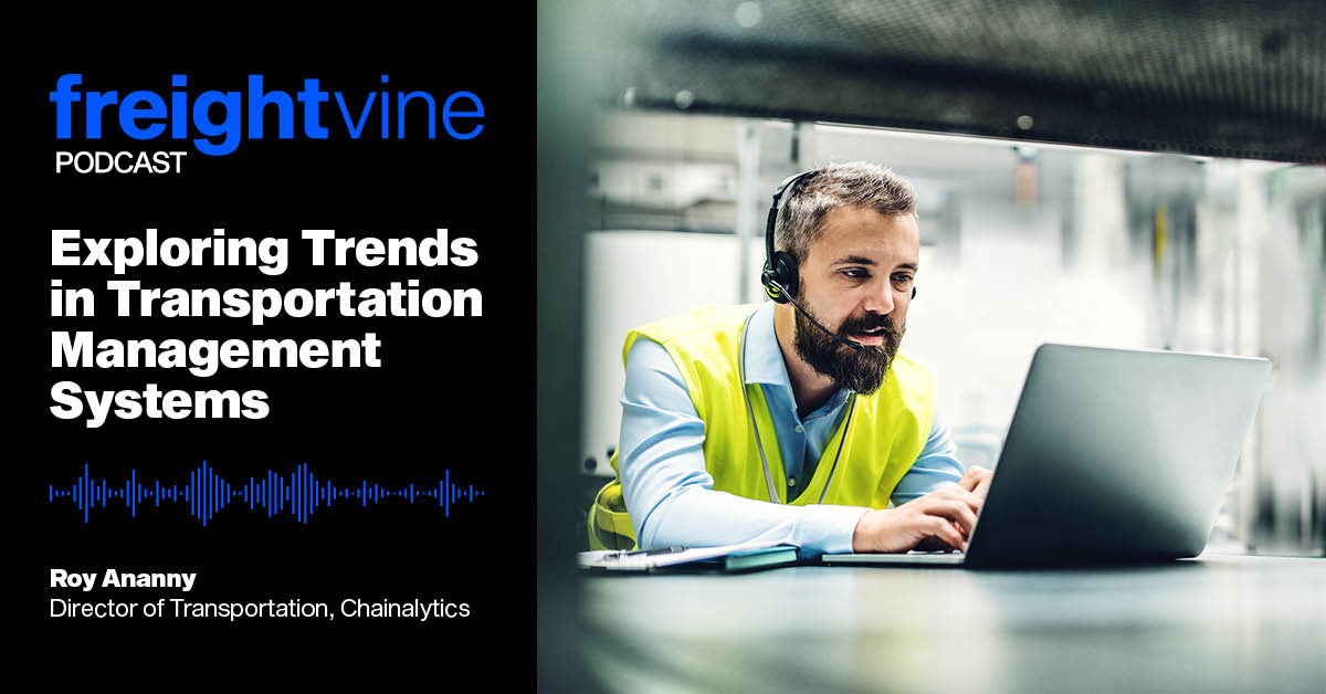 freightvine's tweet photo. Dr. Chris Caplice and guest, Roy Ananny of @Chainalytics, take a dive into the TMS market. They discuss recent changes, how shippers should select software, and the future of transportation management. 

Listen to the latest #Freightvine podcast: https://t.co/5JlkEnAUU6 https://t.co/XhYbtPTVIf