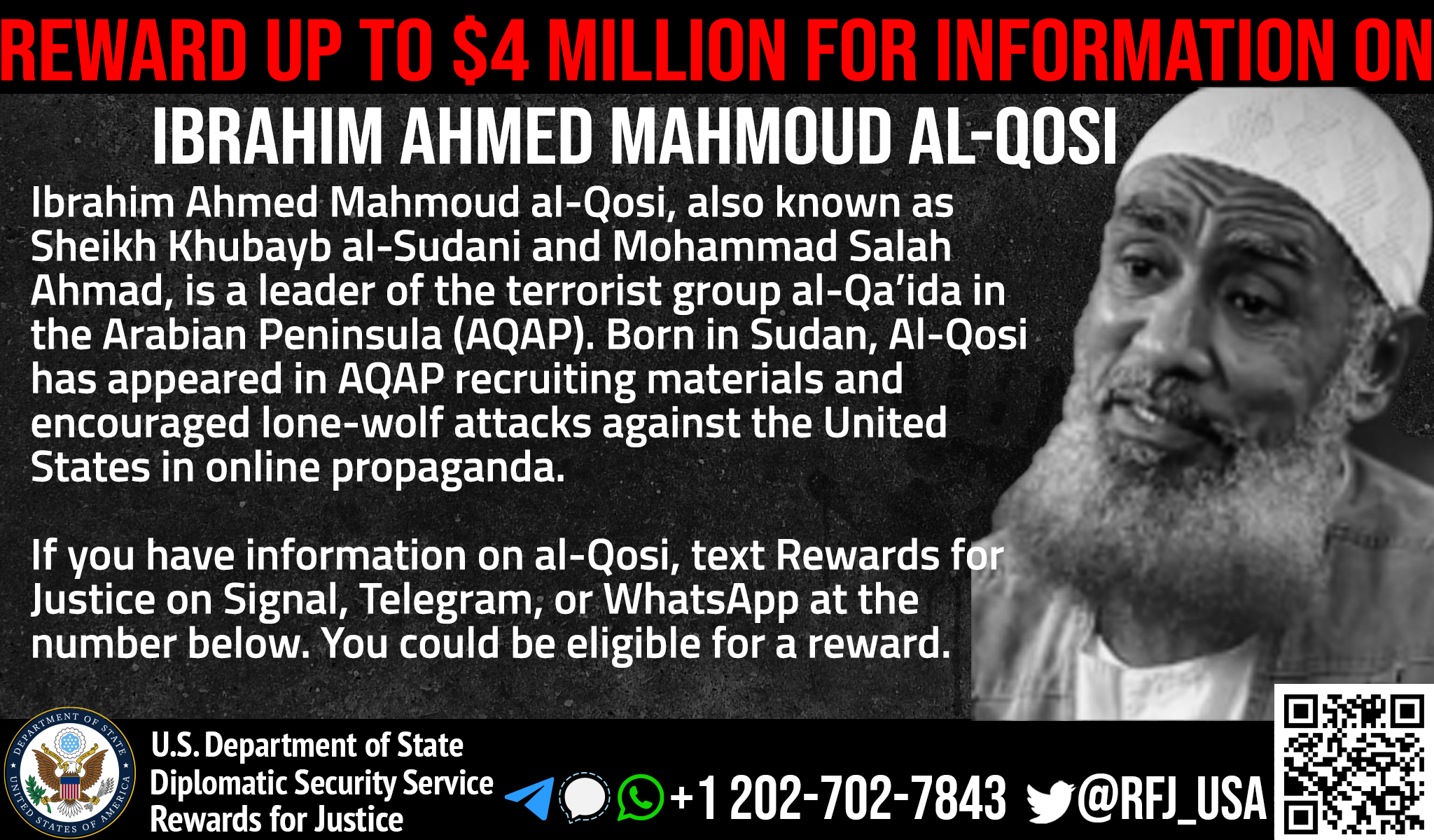 Rewards for Justice on X: &ldquo;Reward! Up to $10 Million for 